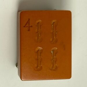 Vintage Tested Bakelite Mahjong Tile Brooch 4 Bamboo 1.18”